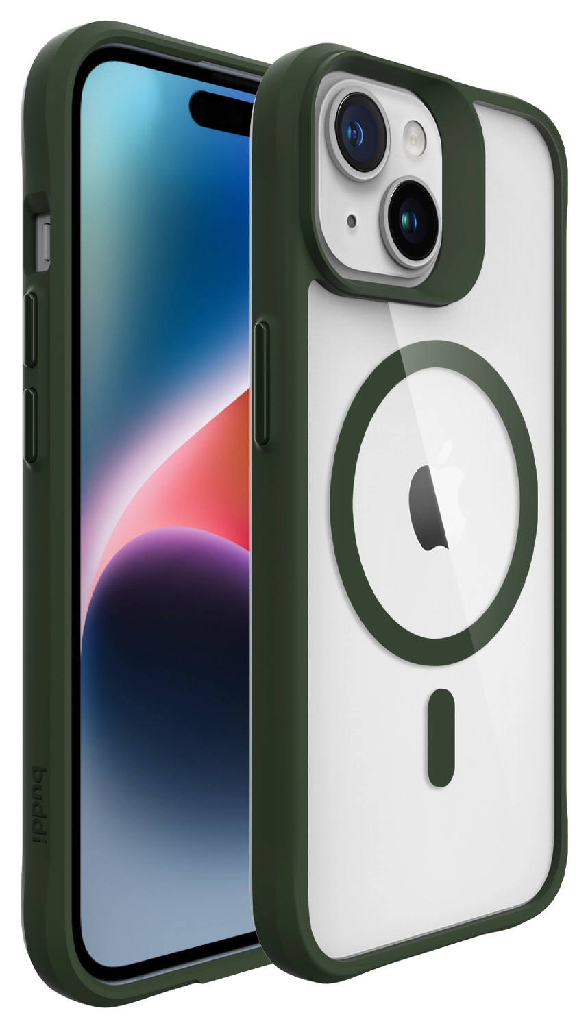 Buddi Hybrid Apple iPhone 15 / 14 / 13 Hoesje MagSafe Transparant Groen afbeelding 10