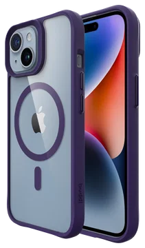 Buddi Hybrid Apple iPhone 15 / 14 / 13 Hoesje MagSafe Transparant Paars