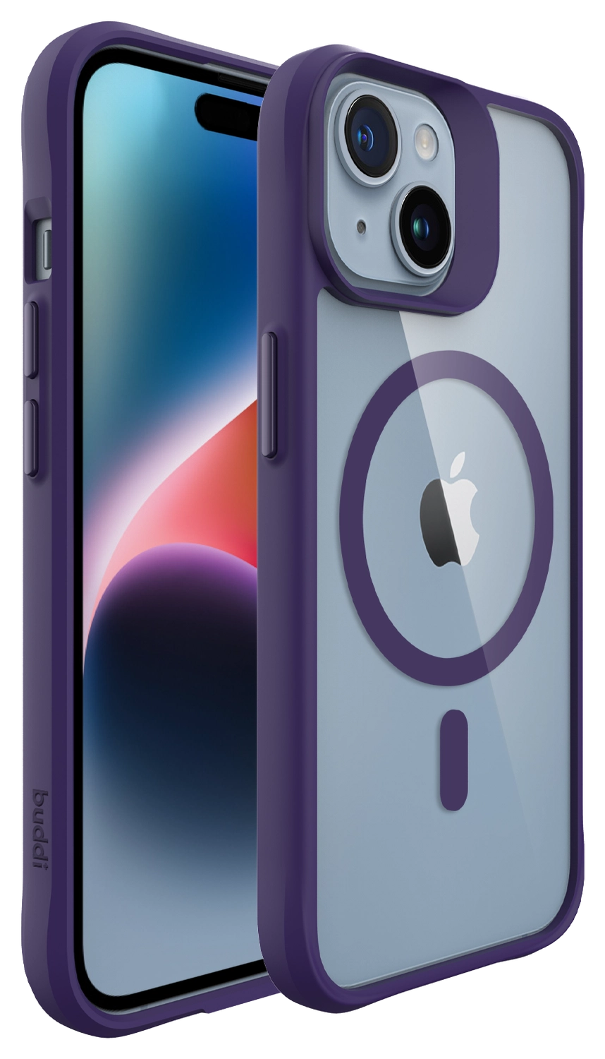 Buddi Hybrid Apple iPhone 15 / 14 / 13 Hoesje MagSafe Transparant Paars afbeelding 9