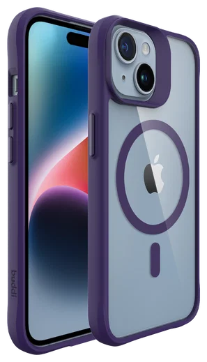Buddi Hybrid Apple iPhone 15 / 14 / 13 Hoesje MagSafe Transparant Paars afbeelding 9