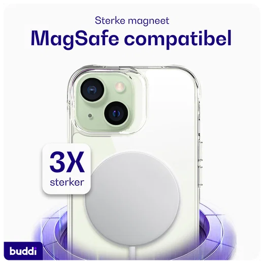 Buddi Core Apple iPhone 15 Hoesje MagSafe Back Cover Transparant afbeelding 4