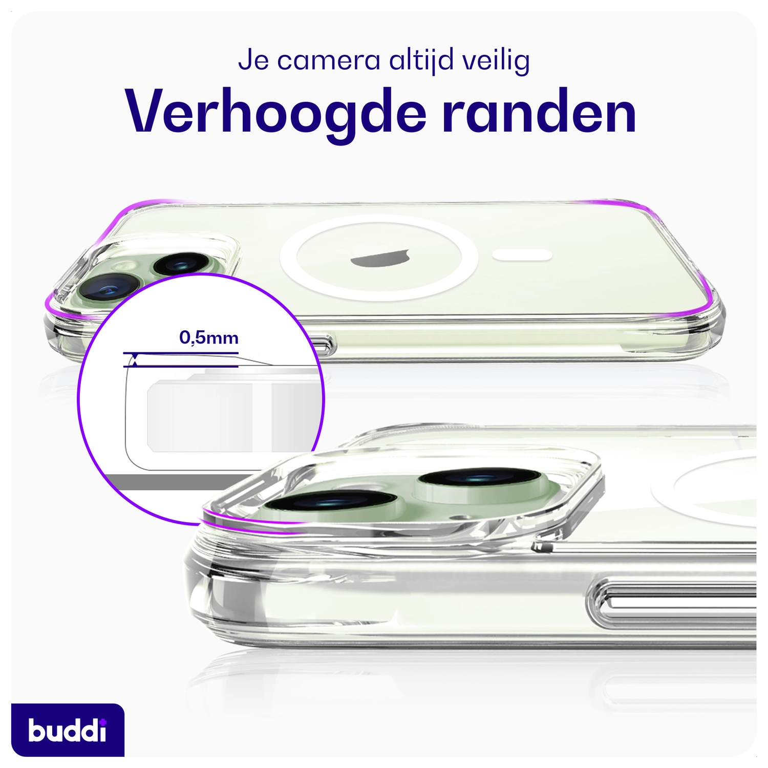 Buddi Core Apple iPhone 15 Hoesje MagSafe Back Cover Transparant afbeelding 8