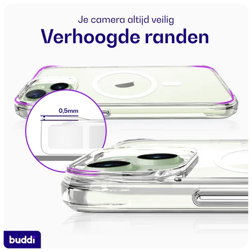 Buddi Core Apple iPhone 15 Hoesje MagSafe Back Cover Transparant afbeelding 8