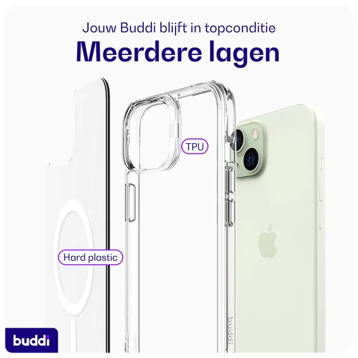 Buddi Core Apple iPhone 15 Hoesje MagSafe Back Cover Transparant afbeelding 9