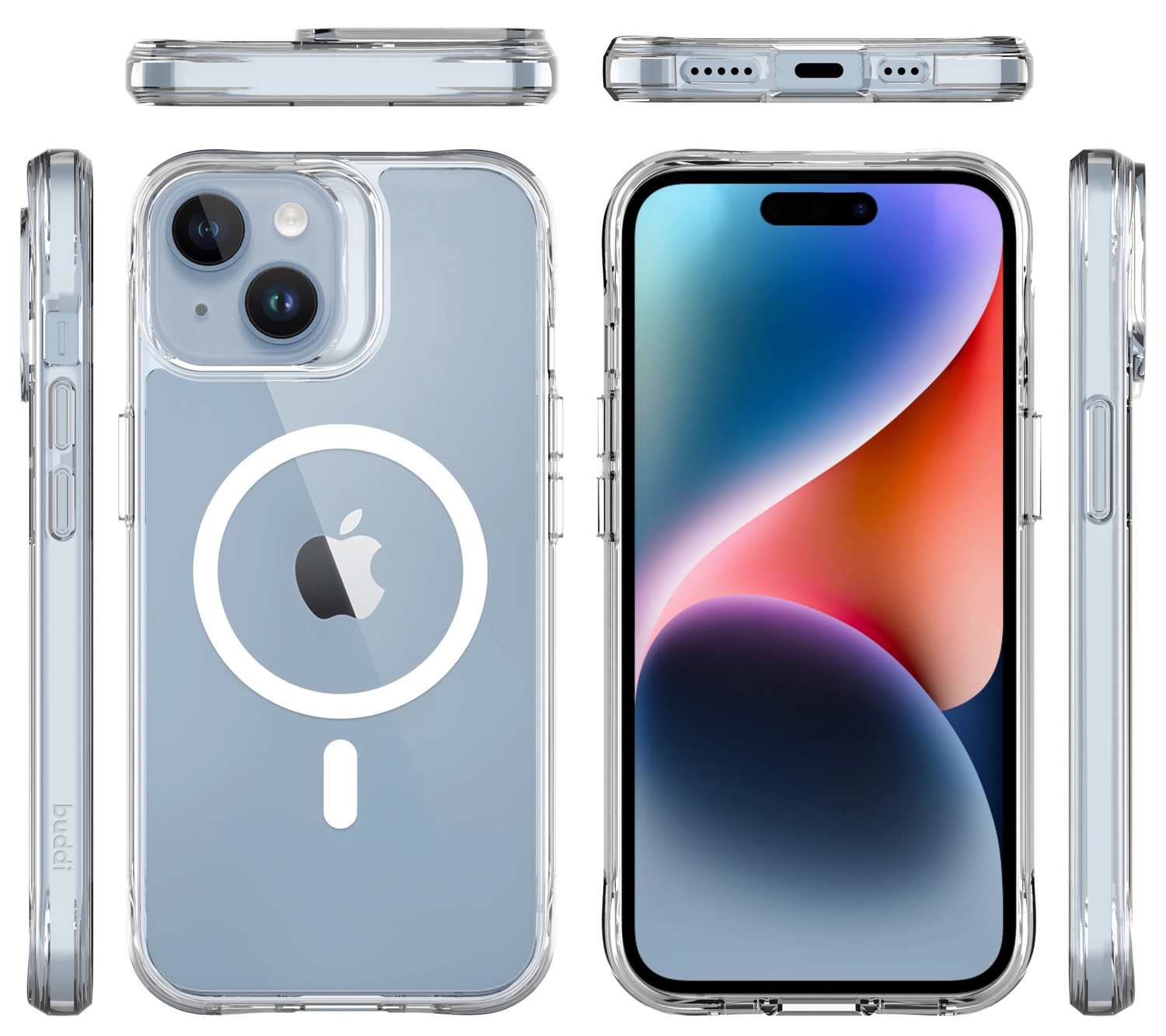 Buddi Core Apple iPhone 14 / 13 Hoesje MagSafe Back Cover Transparant afbeelding 11