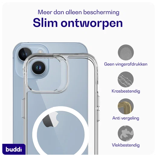 Buddi Core Apple iPhone 14 / 13 Hoesje MagSafe Back Cover Transparant afbeelding 5