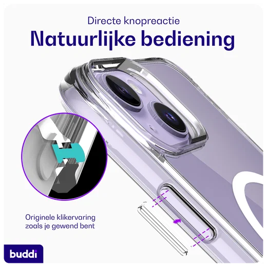 Buddi Core Apple iPhone 14 / 13 Hoesje MagSafe Back Cover Transparant afbeelding 6