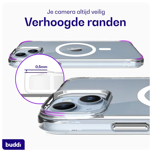 Buddi Core Apple iPhone 14 / 13 Hoesje MagSafe Back Cover Transparant afbeelding 7