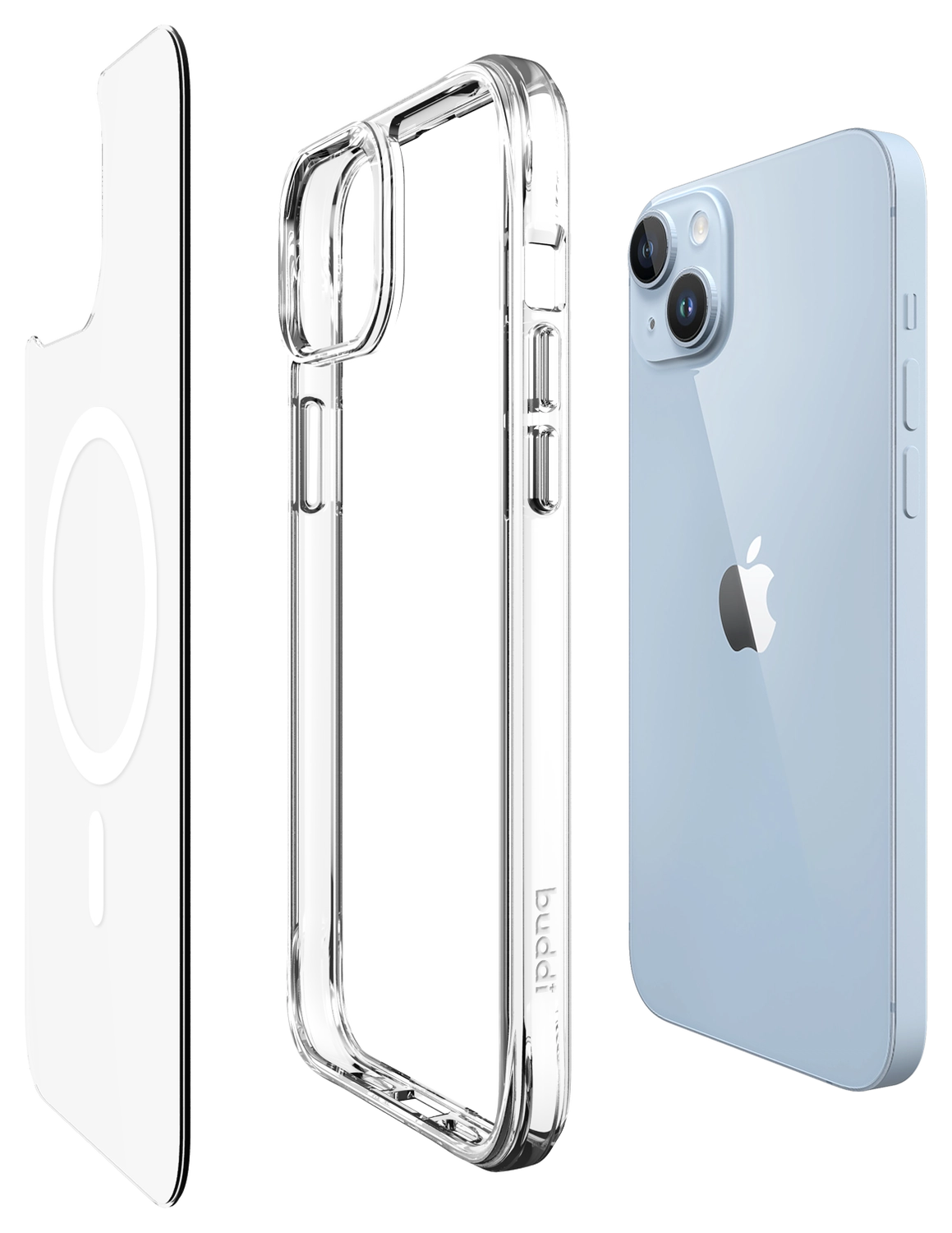 Buddi Core Apple iPhone 14 / 13 Hoesje MagSafe Back Cover Transparant afbeelding 10