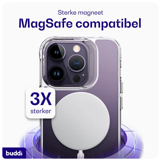 Buddi Core Apple iPhone 14 Pro Hoesje MagSafe Back Cover Transparant afbeelding 4