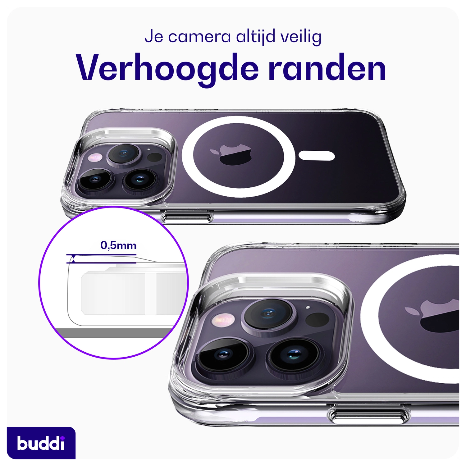 Buddi Core Apple iPhone 14 Pro Hoesje MagSafe Back Cover Transparant afbeelding 6