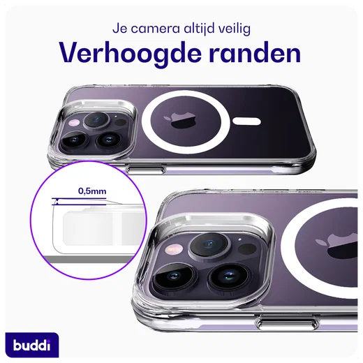 Buddi Core Apple iPhone 14 Pro Hoesje MagSafe Back Cover Transparant afbeelding 6