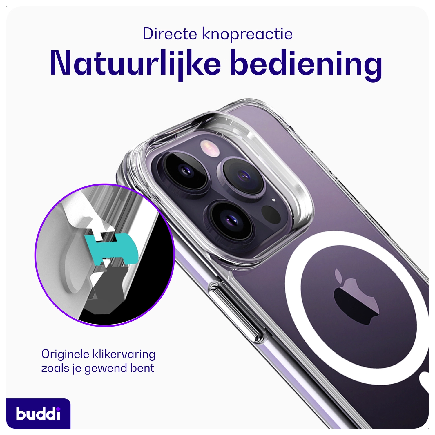 Buddi Core Apple iPhone 14 Pro Hoesje MagSafe Back Cover Transparant afbeelding 7