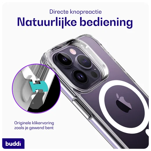 Buddi Core Apple iPhone 14 Pro Hoesje MagSafe Back Cover Transparant afbeelding 7