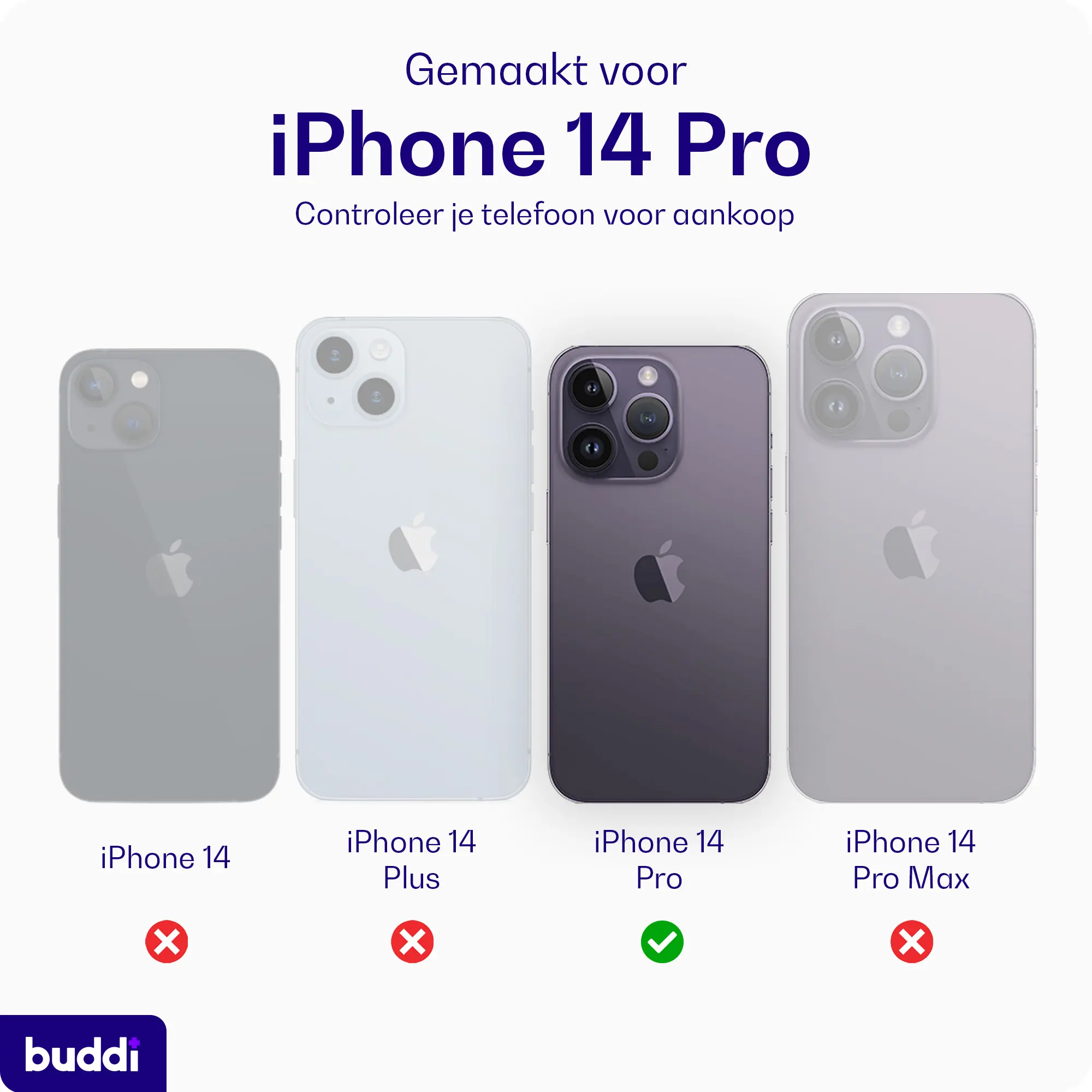 Buddi Hybrid Apple iPhone 14 Pro Hoesje MagSafe Back Cover Matte Zwart afbeelding 2