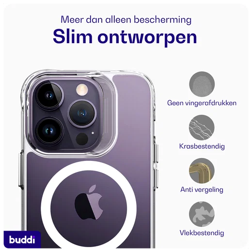 Buddi Core Apple iPhone 14 Pro Max Hoesje MagSafe Back Cover Transparant afbeelding 5