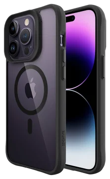 Buddi Hybrid Apple iPhone 14 Pro Max Hoesje MagSafe Back Cover Transparant Zwart