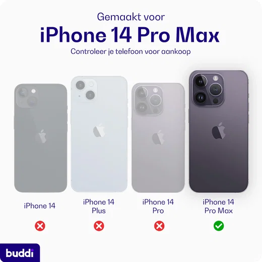 Buddi Hybrid Apple iPhone 14 Pro Max Hoesje MagSafe Back Cover Transparant Zwart afbeelding 2