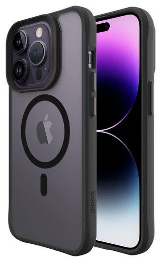 Buddi Hybrid Apple iPhone 14 Pro Max Hoesje MagSafe Back Cover Matte Zwart afbeelding 1