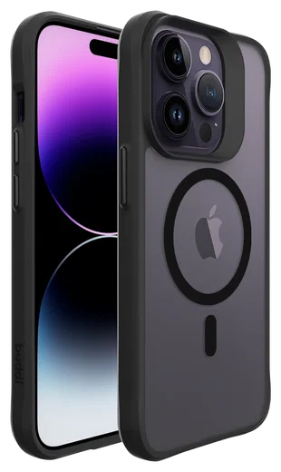 Buddi Hybrid Apple iPhone 14 Pro Max Hoesje MagSafe Back Cover Matte Zwart afbeelding 9