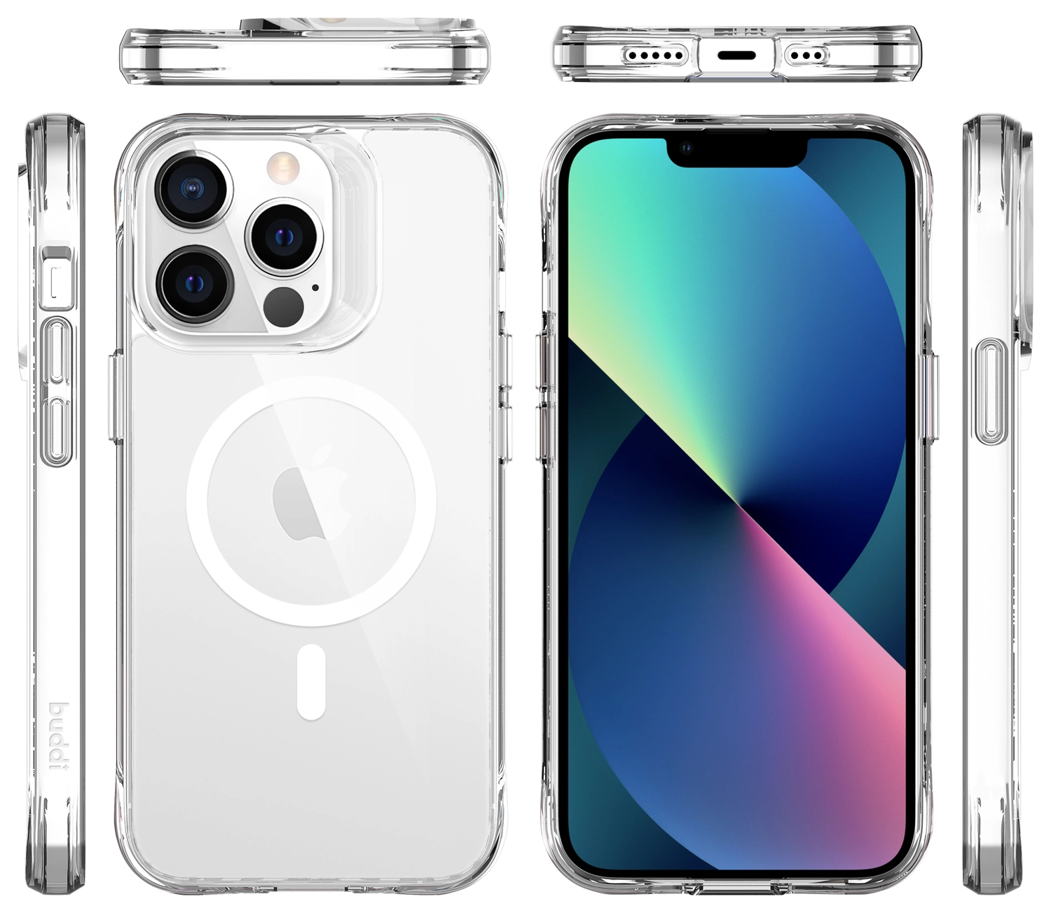 Buddi Core Apple iPhone 13 Pro Hoesje MagSafe Back Cover Transparant afbeelding 11