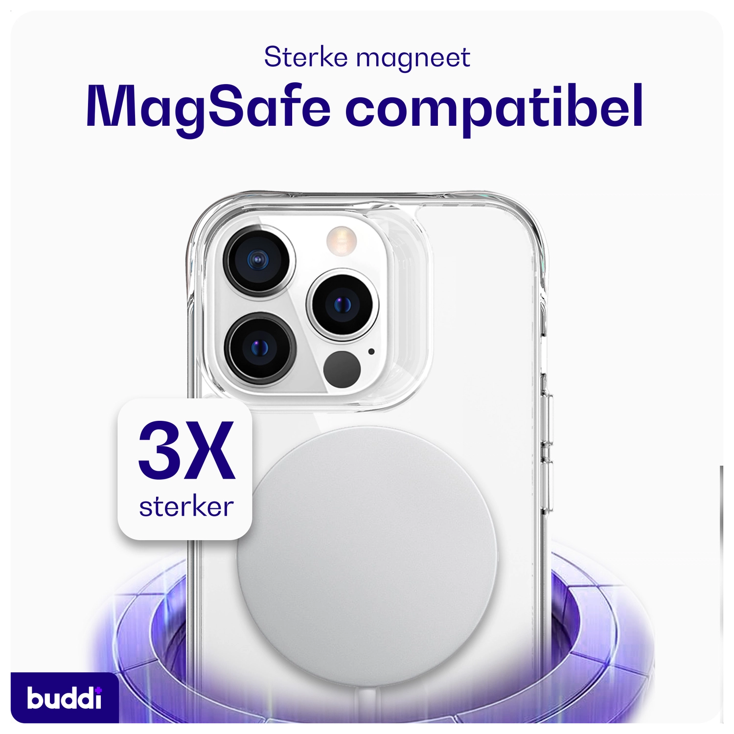 Buddi Core Apple iPhone 13 Pro Hoesje MagSafe Back Cover Transparant afbeelding 4