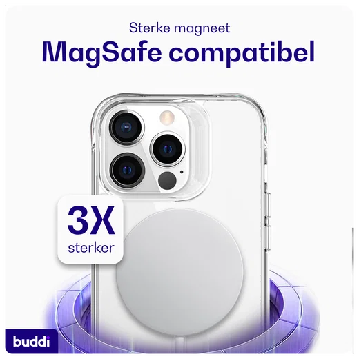 Buddi Core Apple iPhone 13 Pro Hoesje MagSafe Back Cover Transparant afbeelding 4