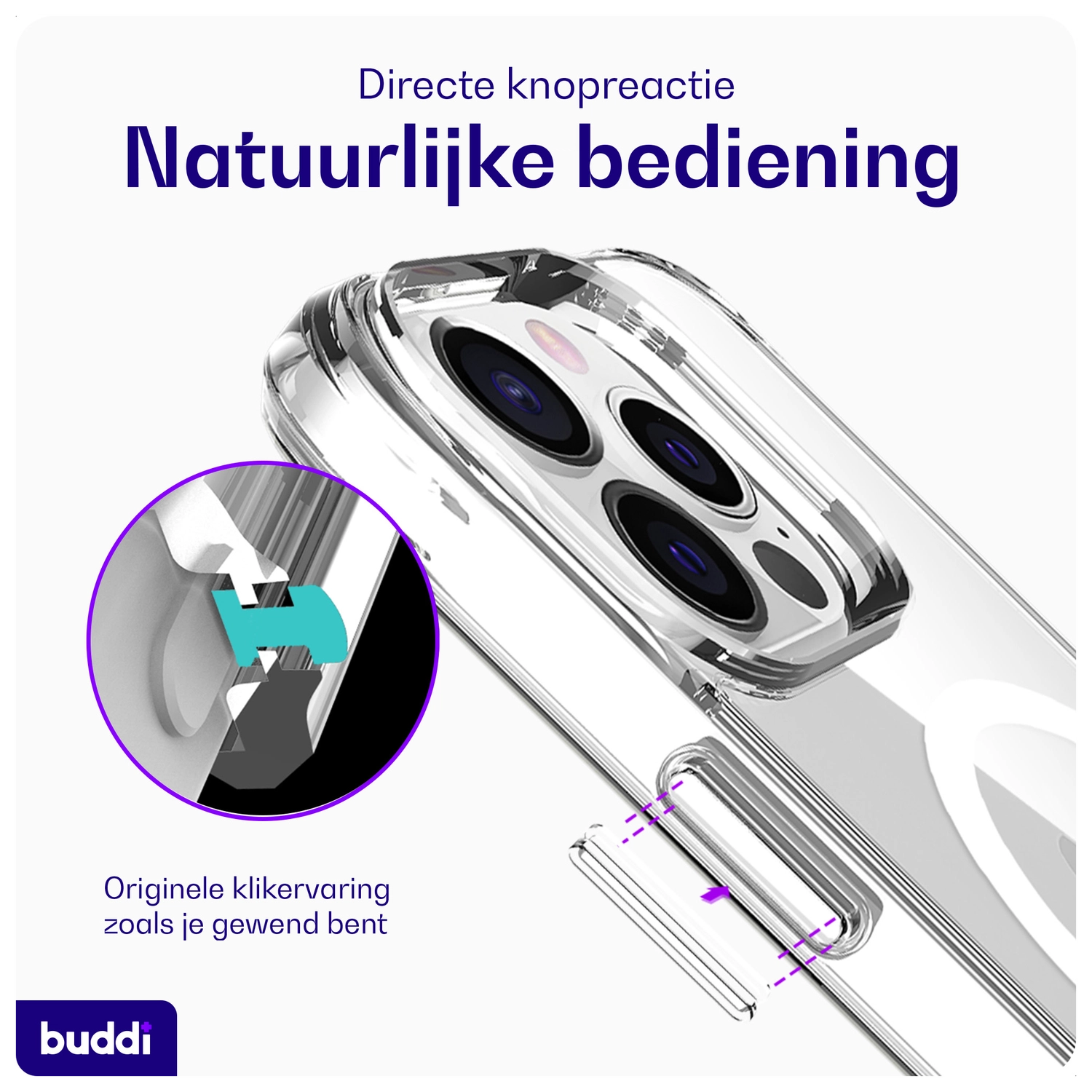 Buddi Core Apple iPhone 13 Pro Hoesje MagSafe Back Cover Transparant afbeelding 5