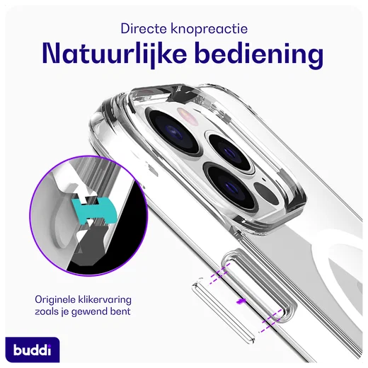 Buddi Core Apple iPhone 13 Pro Hoesje MagSafe Back Cover Transparant afbeelding 5