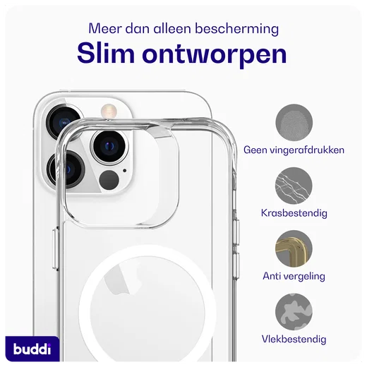 Buddi Core Apple iPhone 13 Pro Hoesje MagSafe Back Cover Transparant afbeelding 6