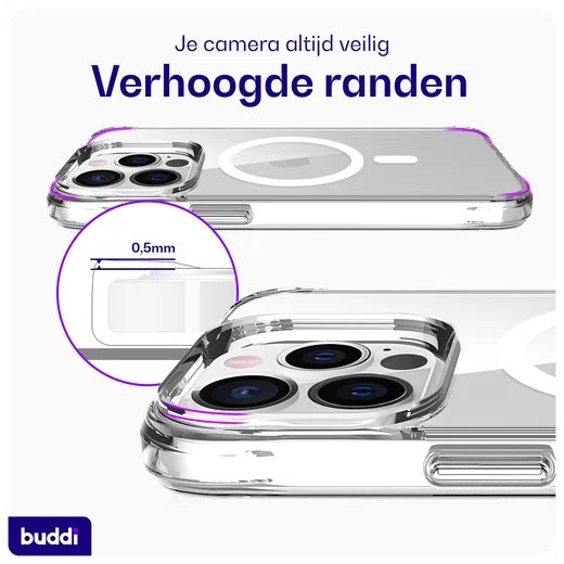 Buddi Core Apple iPhone 13 Pro Hoesje MagSafe Back Cover Transparant afbeelding 7