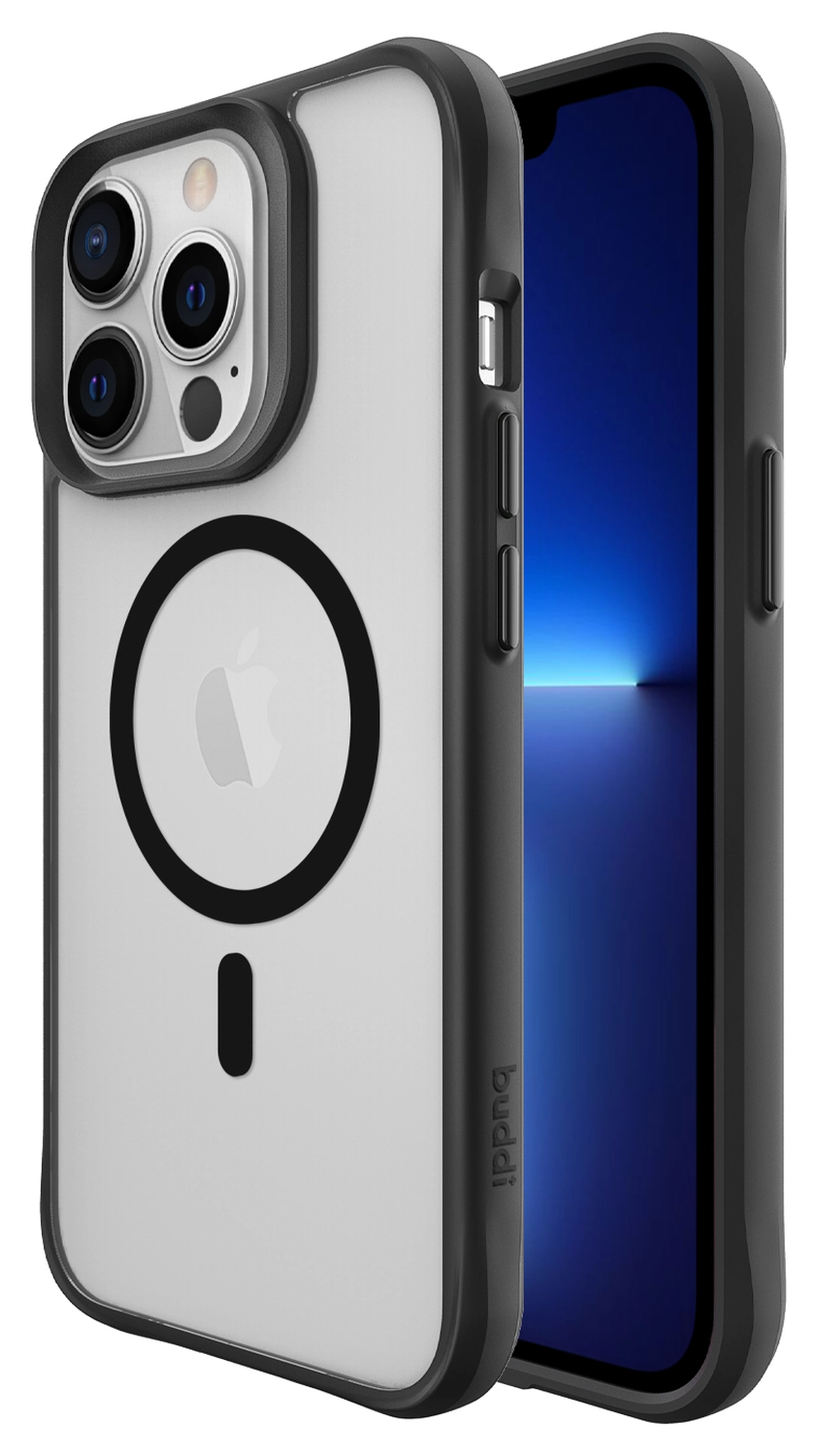 Buddi Hybrid Apple iPhone 13 Pro Hoesje MagSafe Back Cover Matte Zwart afbeelding 1