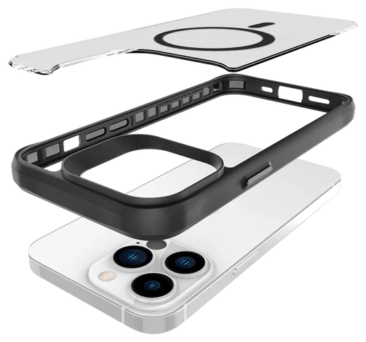 Buddi Hybrid Apple iPhone 13 Pro Hoesje MagSafe Back Cover Matte Zwart afbeelding 11