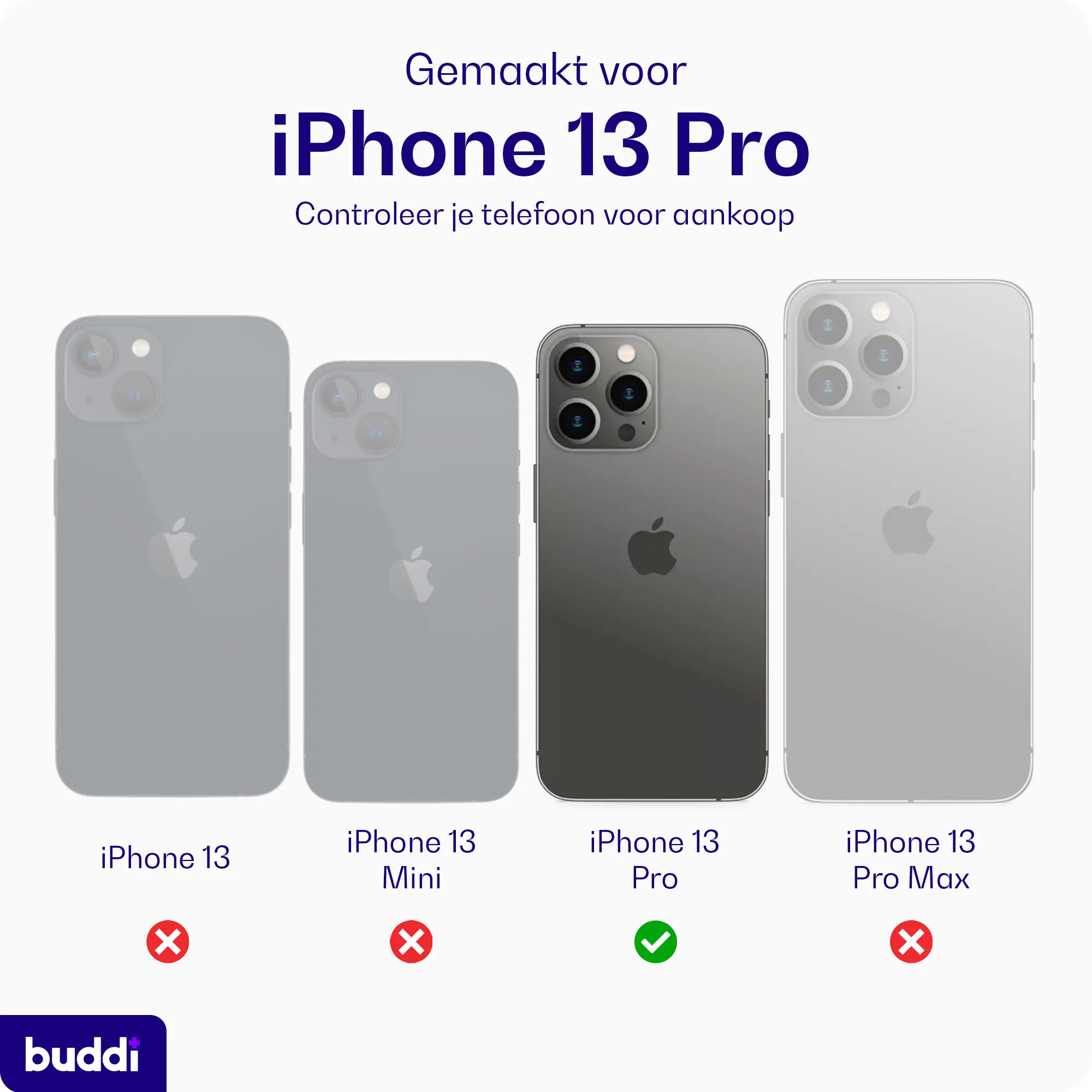 Buddi Hybrid Apple iPhone 13 Pro Hoesje MagSafe Back Cover Matte Zwart afbeelding 2