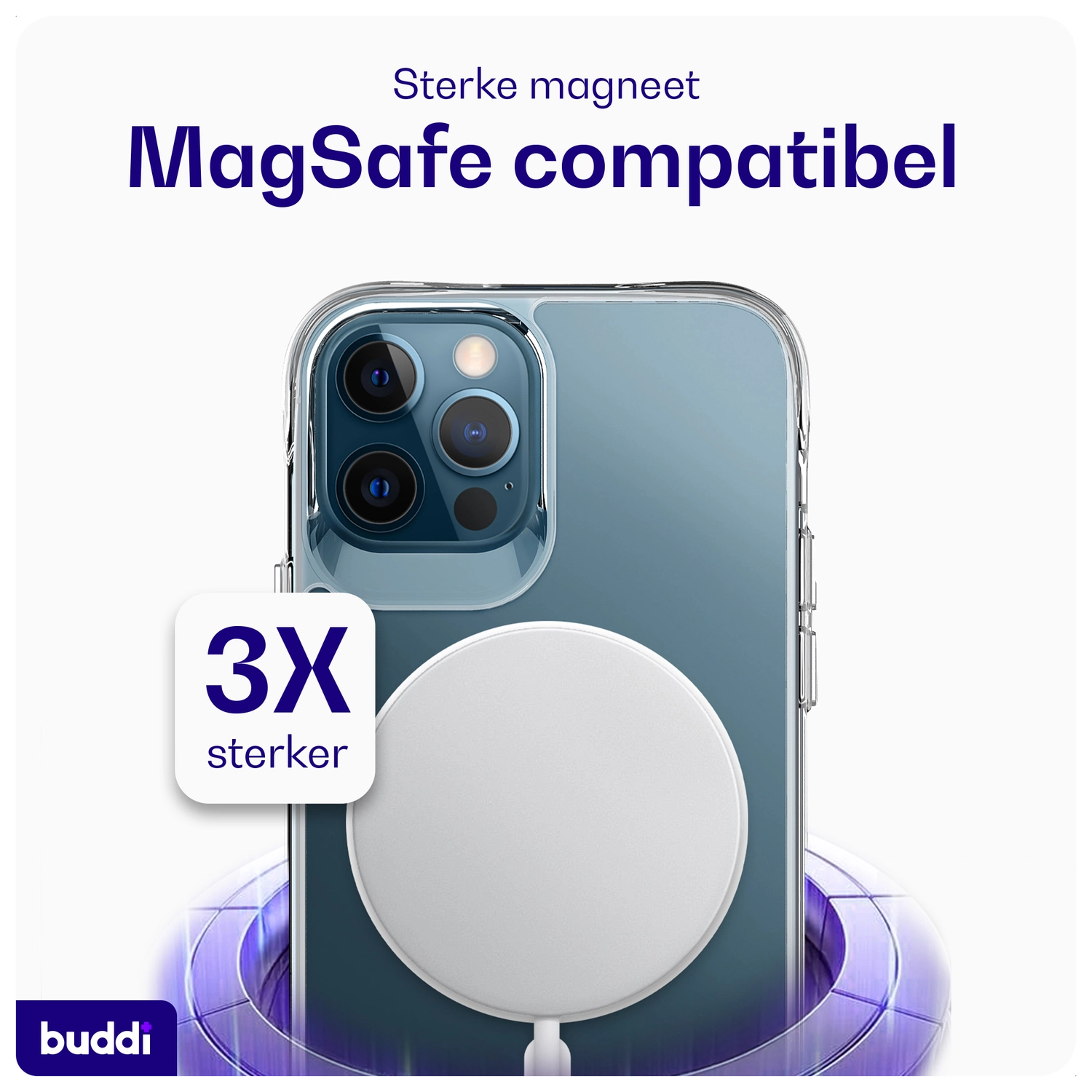 Buddi Core Apple iPhone 12 / 12 Pro Hoesje MagSafe Back Cover Transparant afbeelding 4