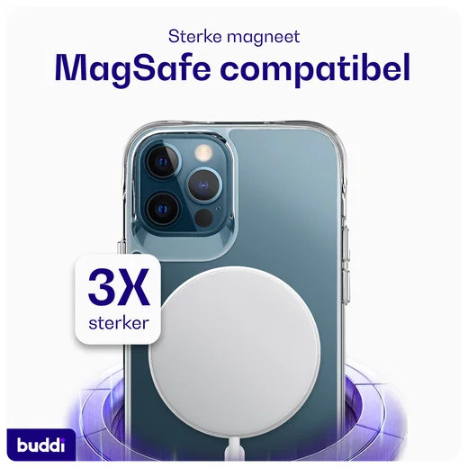 Buddi Core Apple iPhone 12 / 12 Pro Hoesje MagSafe Back Cover Transparant afbeelding 4