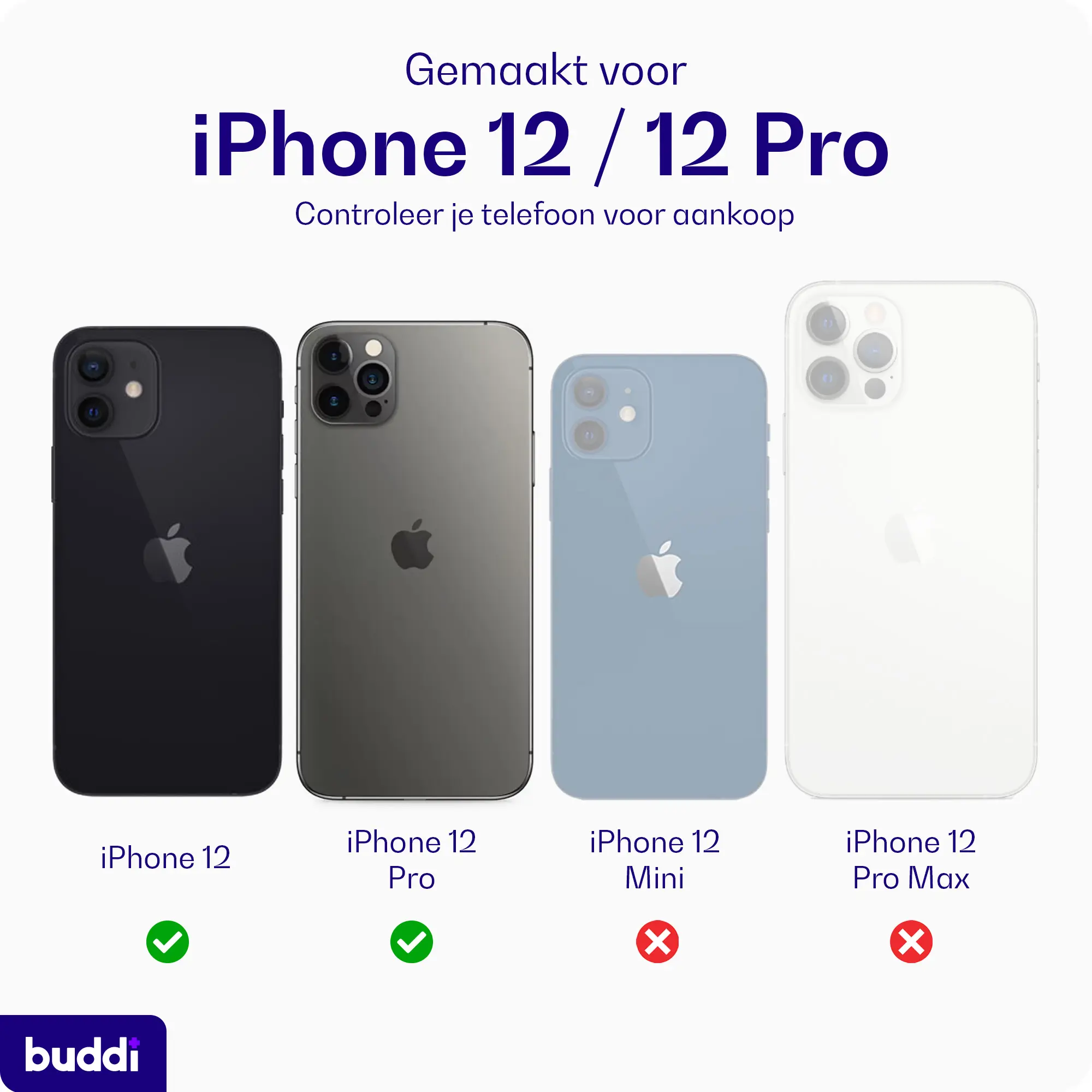 Buddi Core Apple iPhone 12 / 12 Pro Hoesje MagSafe Back Cover Transparant afbeelding 2