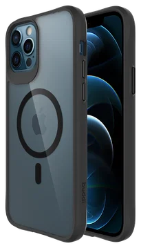 Buddi Hybrid Apple iPhone 12 / 12 Pro Hoesje MagSafe Transparant Zwart