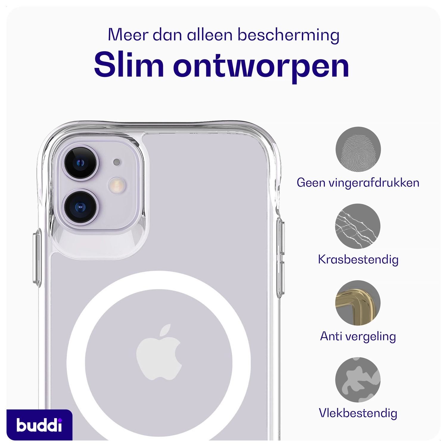 Buddi Core Apple iPhone 11 Hoesje MagSafe Back Cover Transparant afbeelding 4