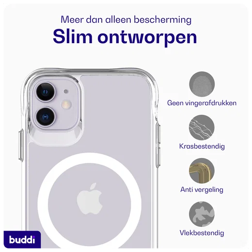 Buddi Core Apple iPhone 11 Hoesje MagSafe Back Cover Transparant afbeelding 4
