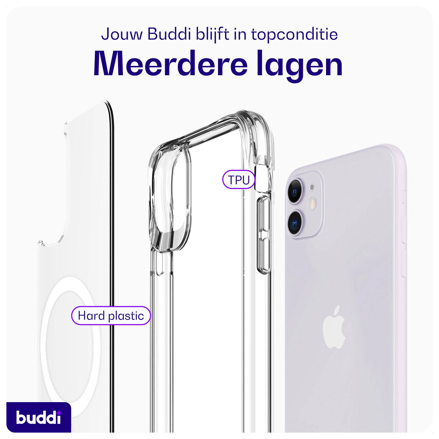 Buddi Core Apple iPhone 11 Hoesje MagSafe Back Cover Transparant afbeelding 7