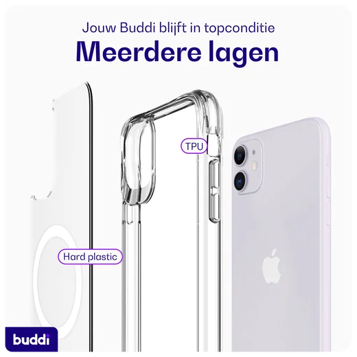 Buddi Core Apple iPhone 11 Hoesje MagSafe Back Cover Transparant afbeelding 7