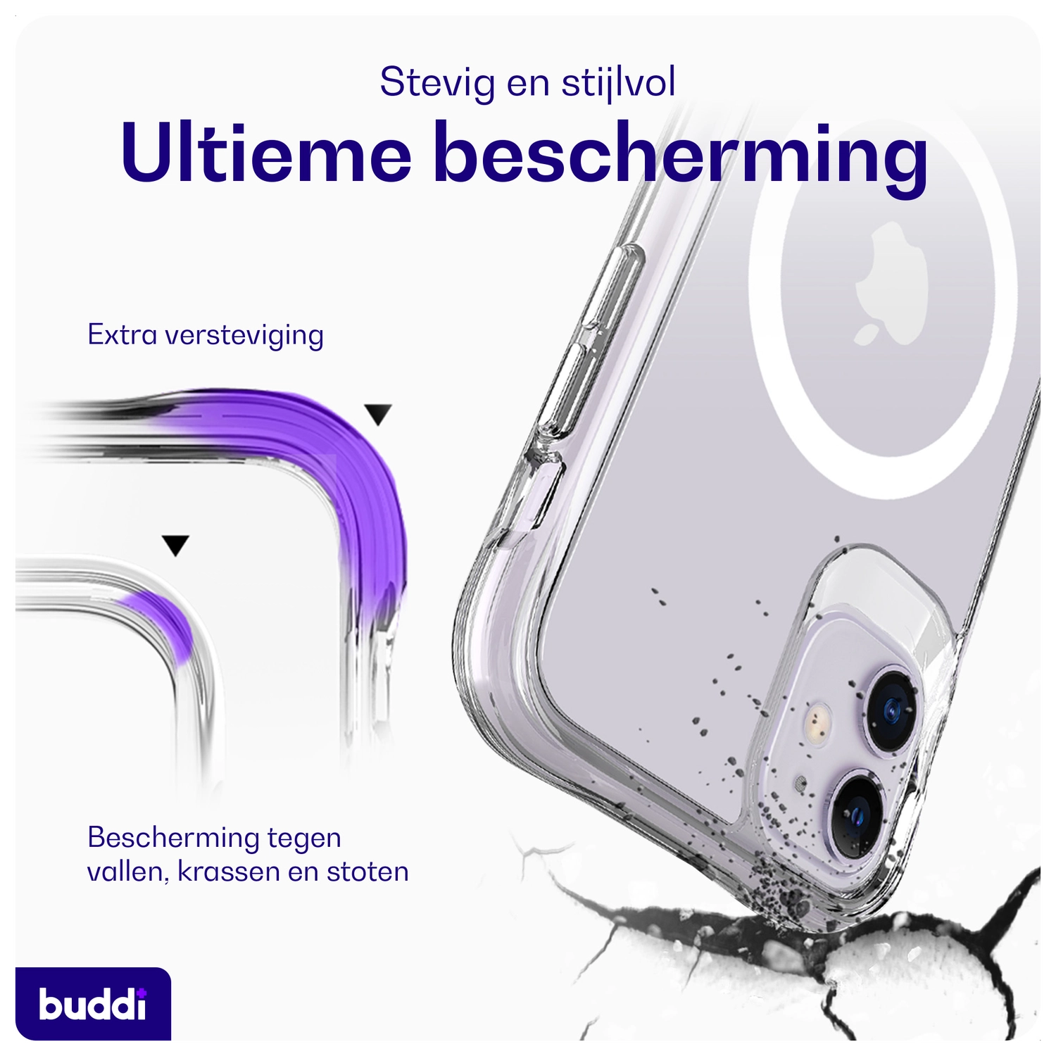 Buddi Core Apple iPhone 11 Hoesje MagSafe Back Cover Transparant afbeelding 2