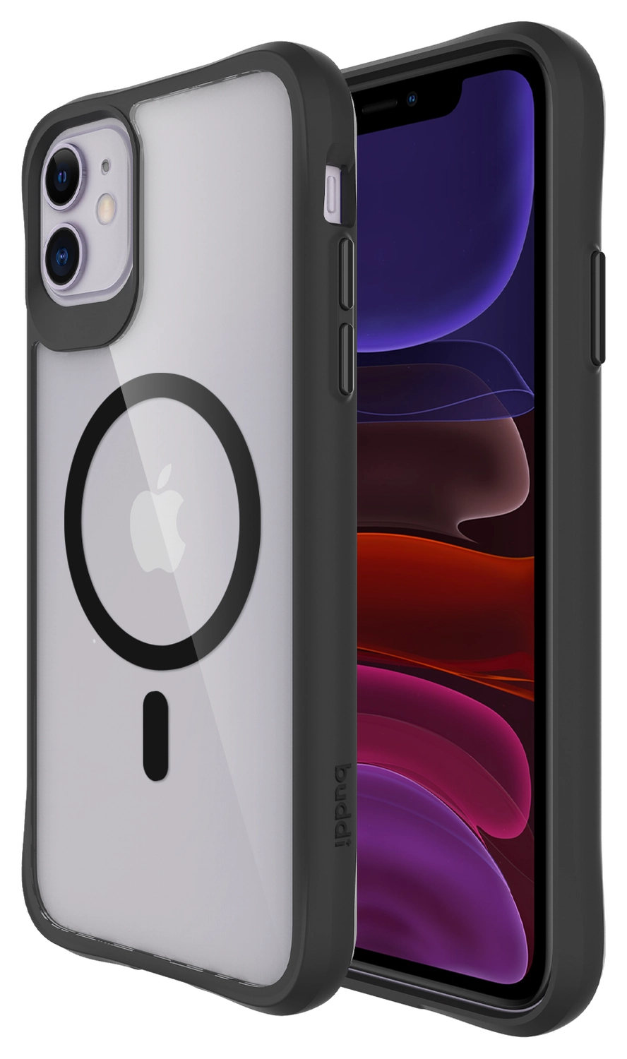 Buddi Hybrid Apple iPhone 11 Hoesje MagSafe Back Cover Transparant Zwart afbeelding 1