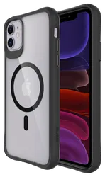 Buddi Hybrid Apple iPhone 11 Hoesje MagSafe Back Cover Transparant Zwart afbeelding