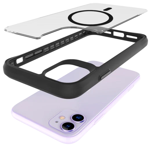 Buddi Hybrid Apple iPhone 11 Hoesje MagSafe Back Cover Matte Zwart afbeelding 10