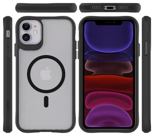 Buddi Hybrid Apple iPhone 11 Hoesje MagSafe Back Cover Matte Zwart afbeelding 9