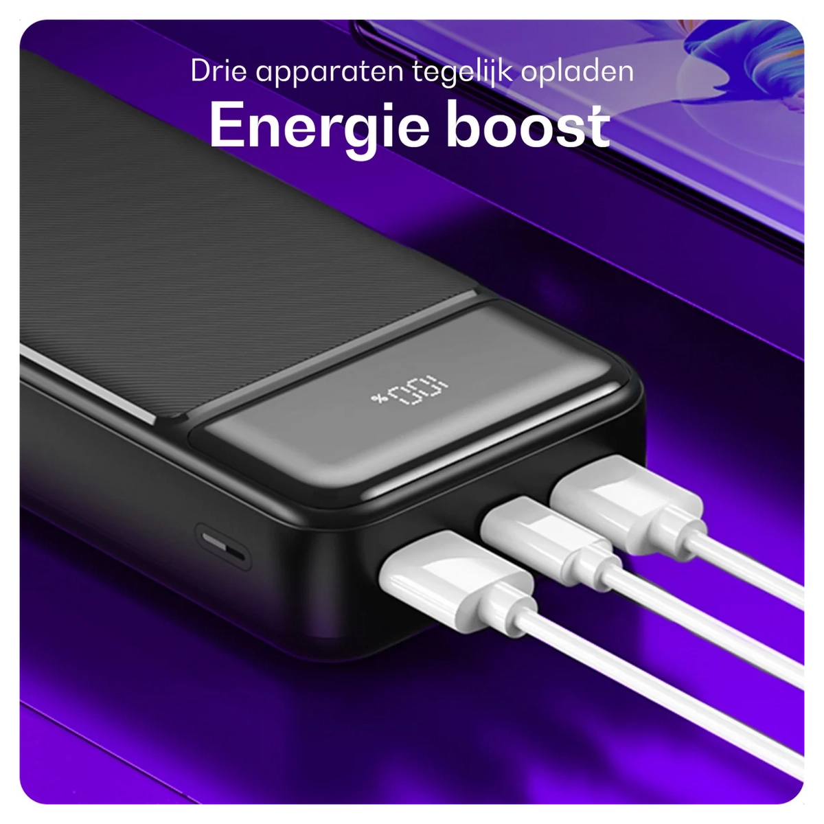 Buddi Boost 20.000 mAh Powerbank Met Display Duo Pack Zwart 22.5W afbeelding 16