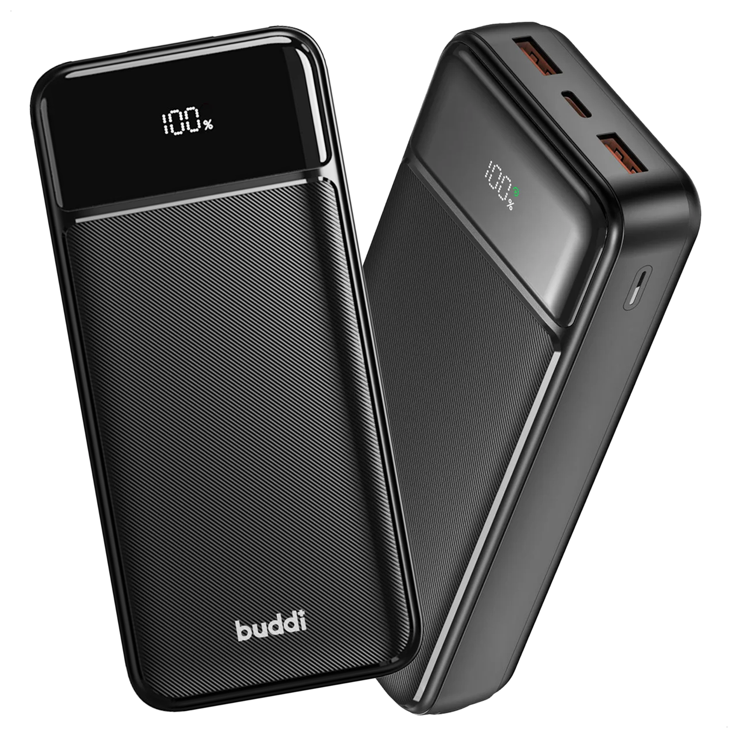 Buddi Boost 20.000 mAh Powerbank Met Display Duo Pack Zwart 22.5W afbeelding 4