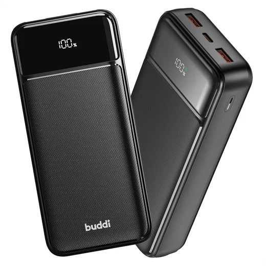 Buddi Boost 20.000 mAh Powerbank Met Display Duo Pack Zwart 22.5W afbeelding 4